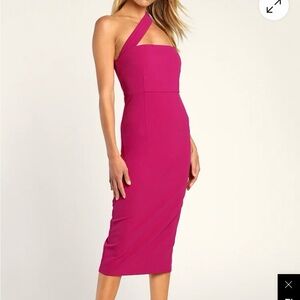 Lulu's Vibrant Magenta Strapless Dress